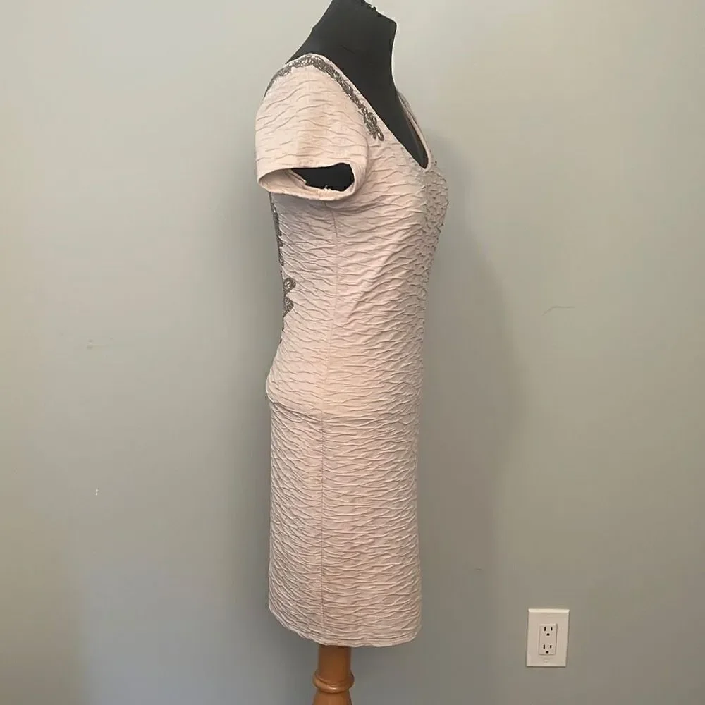 Free People Bringing Sexy Back Women's Cream Beaded Open Back Dress - Picture 3 of 9